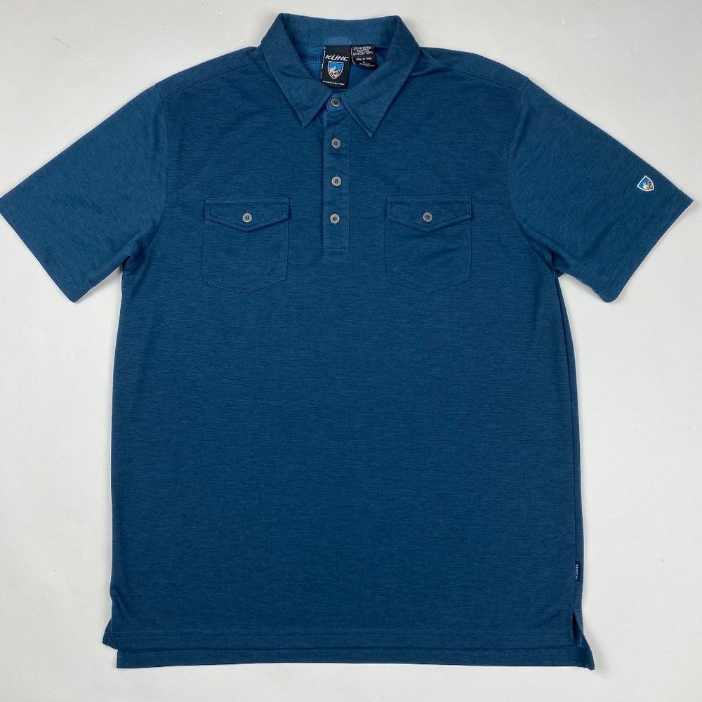 Kuhl Polo Shirt Men's Large Blue Golf Hiking Stretch